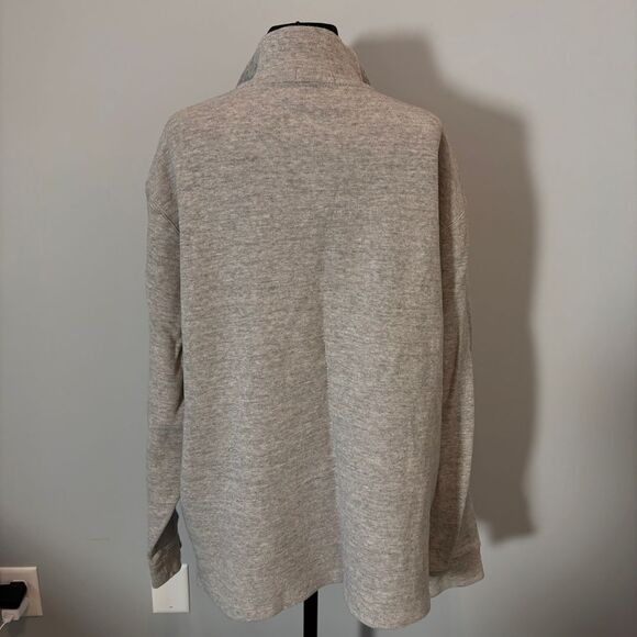 Ralph Lauren Polo Classic Quarter-Zip Sweater Gray Heather Casual Pullover - Picture 4 of 8